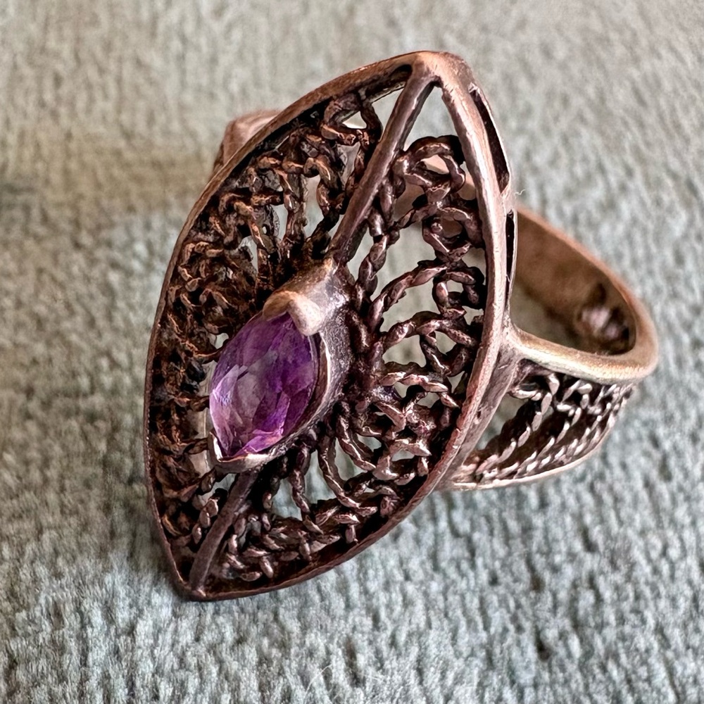 3 FOR $50: Gothic Sterling silver and Amethyst ring
